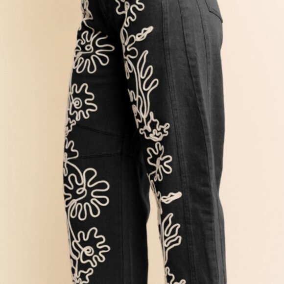 DD Cord Floral Embroidered Barrel Pants Restock!!! - Picture 2 of 5